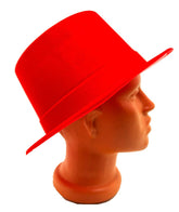 Nessiworld Red Color Plastic Nubuck Velvet Coated Felt Hat 11 cm